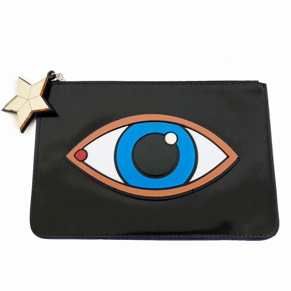 Yazbukey Eye Clutch Bag Black Patent + Dust Bag